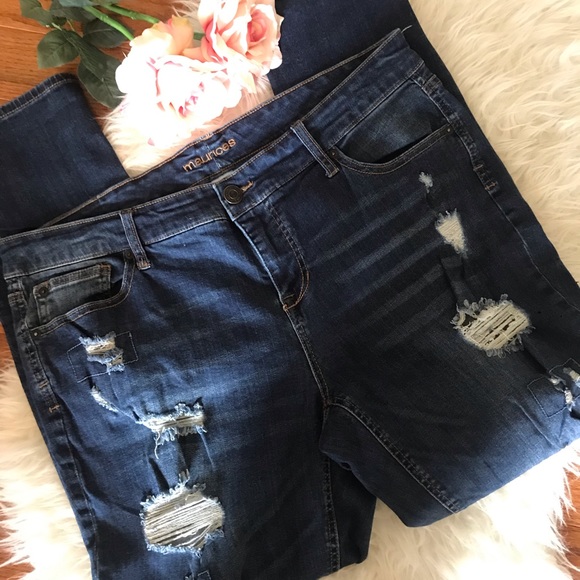 Maurices Distressed skinny jeans size 16 - Picture 2 of 4